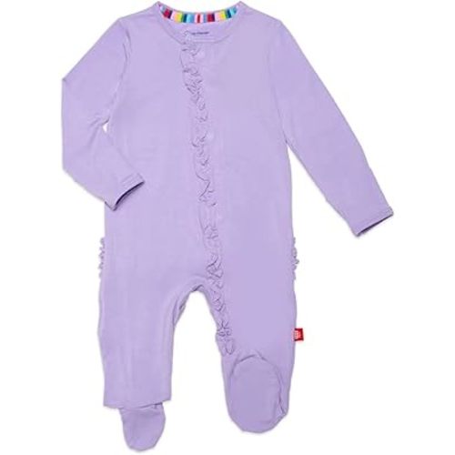 Magnetic Me Girls Modal Magnetic Baby Footie Pajamas | Silky Soft Modal Fabric | Baby Sleepers Available Sizes PRE - 24M