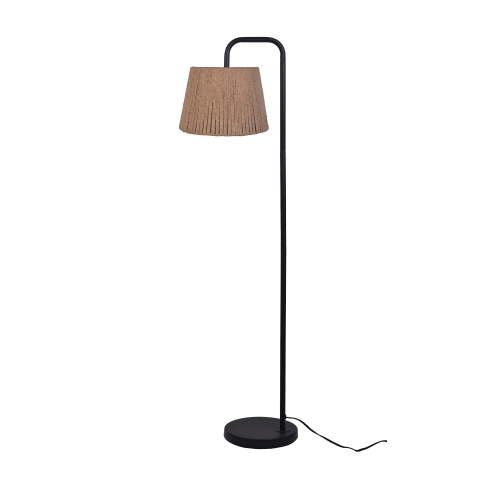 Mainstays Black Metal Floor Lamp with Rope Shade, Transitional Styling, Ideal for Office and Dorms, New