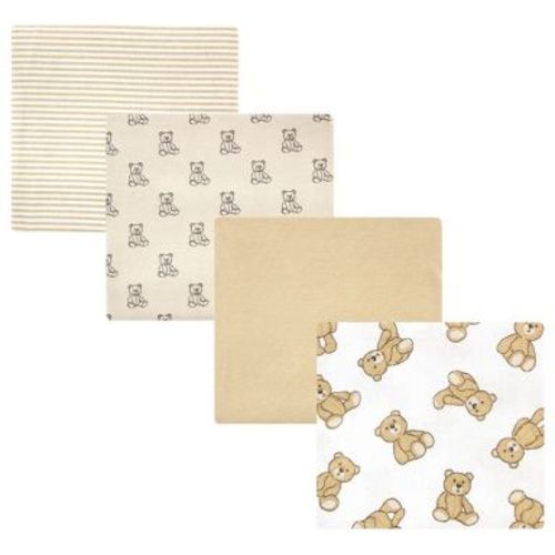 Hudson Baby Infant Boys Cotton Rich Flannel Receiving Blankets, Teddy Bears, One Size