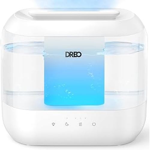 Dreo Humidifiers for Bedroom, 4L Top Fill for Large Room, 36H Runtime, 28 dB Quiet Supersized Cool Mist Air Humidifier for Baby Nursery, Plants, Indoor, Night Light, Easy to Clean & Fill, White