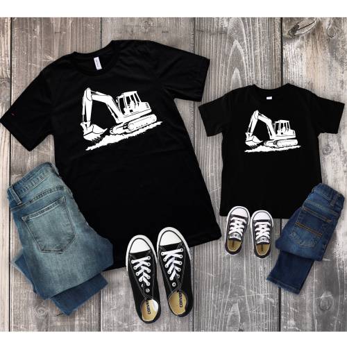 Matching Tees Father Child Matching Dad Me Fathers Day Gift Father Son Shirts Excavator T shirts new dad shirt father daughter family tshirt