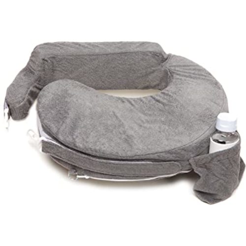 My Brest Friend Deluxe Nursing Pillow for Breastfeeding & Bottle Feeding, Evening Grey