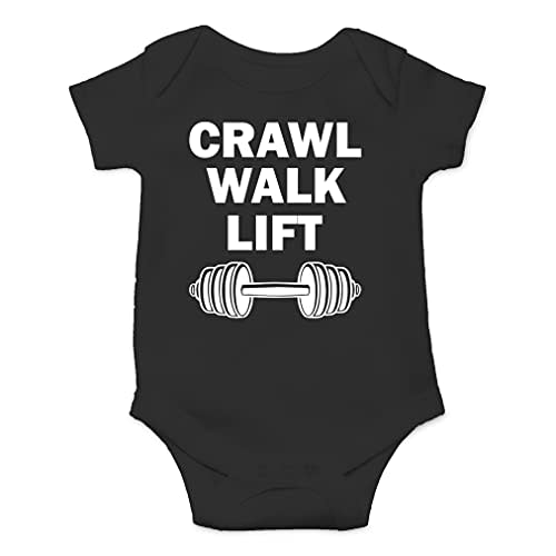 AW Fashions Crawl Walk Lift Baby Bodysuit Funny Cute Adorable Newborn Romper Clothing Boys Girls Outfit