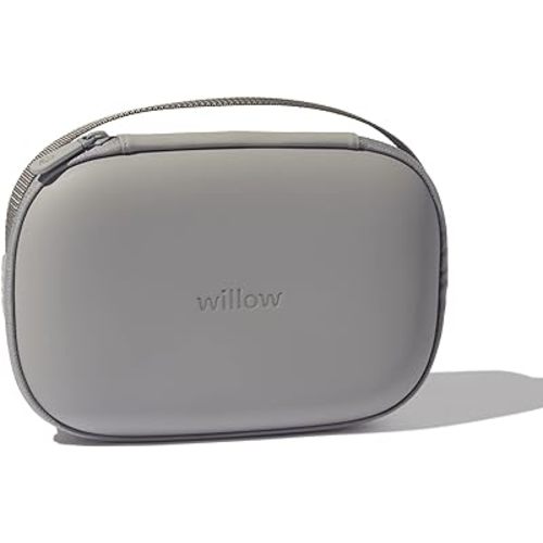 Willow Breast Pump Carrying Case, Grey, Use with Hands Free Wearable Breast Pumps, Ultra Durable Hard Shell Breast Pump Case with Removable Tray, Compact and Discreet