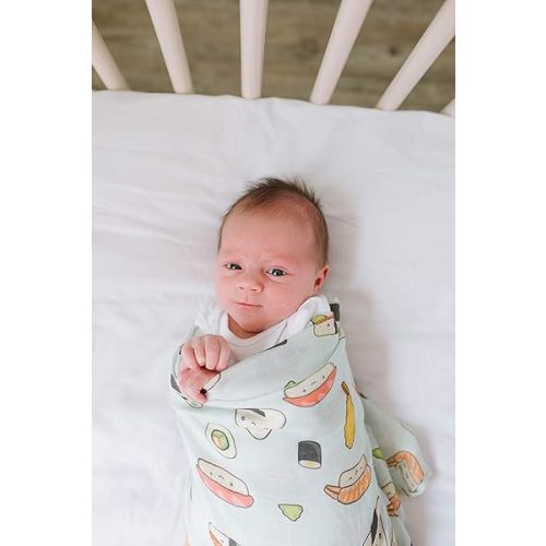 Loulou Lollipop Soft Baby Swaddle Blanket Muslin Wrap Receiving Blanket for Newborn to Toddler Girl and Boy, Large 47” by 47” - Sushi…