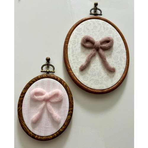Sugar and Spice Bow - Framed Felted Baby Girl Blush or Lavender Bow Nursery and Toddler Room Decor