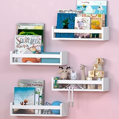 NATURE SUPPLIES Set of 4, White Floating Shelves - Classic White - 4 Pack-16.4 Inches