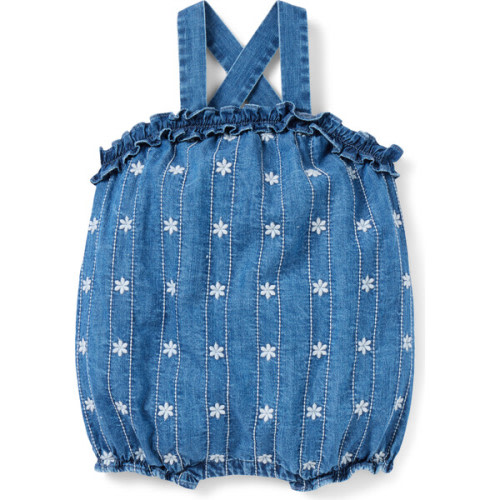 Baby Chambray Embroidered Floral Romper - Janie and Jack | Maisonette