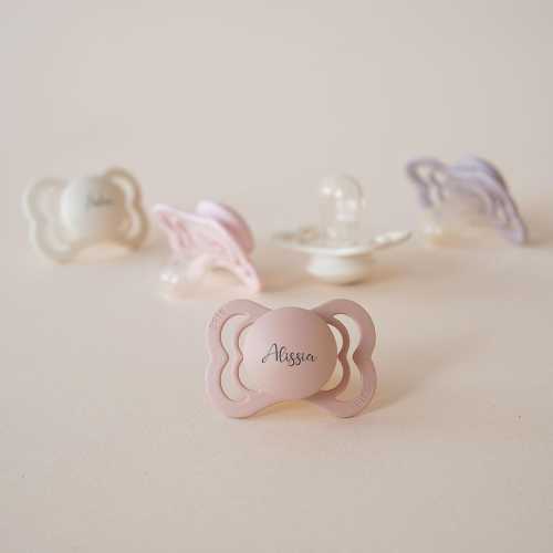 BIBS Supreme Silicone Pacifier | Personalised | Symmetrical Danish Dummy | Engraved With Baby's Name