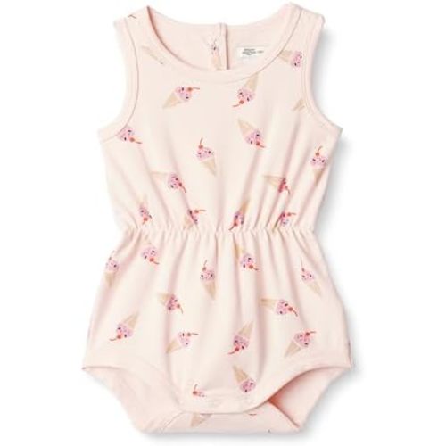 Amazon Essentials x Sofia Grainge Baby Girls' Lightweight French Terry Sleeveless Shorts Romper