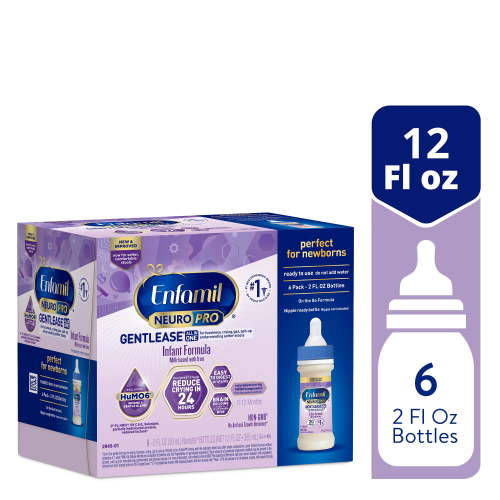 Enfamil NeuroPro Gentlease Ready-to-Feed Baby Formula for Easing Fussiness, Gas, Spit-up in 24hrs, 2 fl oz Bottle, 6 Count