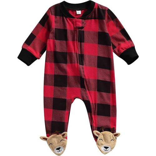 Kuriozud Newborn Baby Girl Boy Footie Romper One Piece Jumpsuit Sleeper Infant Clothes