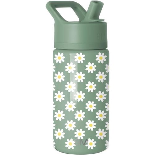 Simple Modern Kids Summit Water Bottle with Straw Lid | 14oz Stainless Steel Cup Insulated Tumbler for Toddlers, School | Sage Florals