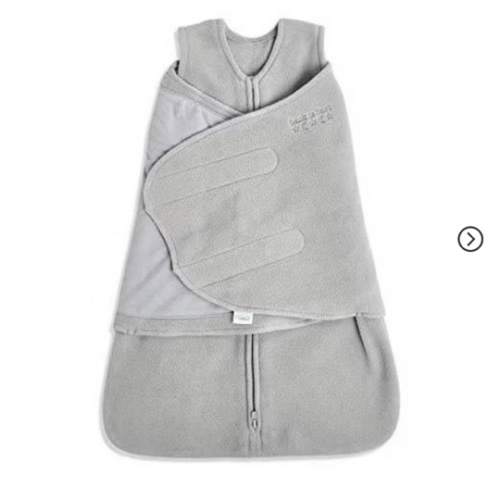 HALO Micro Fleece Sleepsack Swaddle, 3-Way Adjustable Wearable Blanket, TOG 3.0, Grey, Small, 3-6 Months
