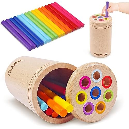 Montessori Toys for 1+ Year Old, Toddler 18 Month Old Toy Color Sorting Preschool Learning Activities, Fine Motor Skills Sensory Toys for Toddlers 1-3, 1 2 3 Year Old Girl Boy Baby Gifts