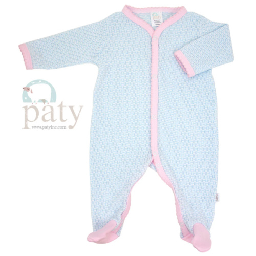 Paty Knit Footie with Pima Binding #219J