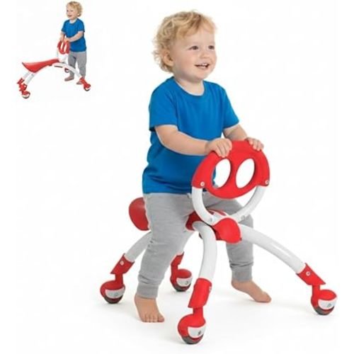 YBIKE Pewi Walking Ride On Toy - Toddler Walker for Ages 9 Months to 3 Years Old, 10 inches, Red, One Size (YPIW1)
