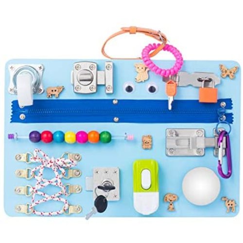 Montessori busyboard Busy Board- Sensory Board - Study Board -Wood Board - Activity Board Locks and latches Activity Board - 12-60 Month