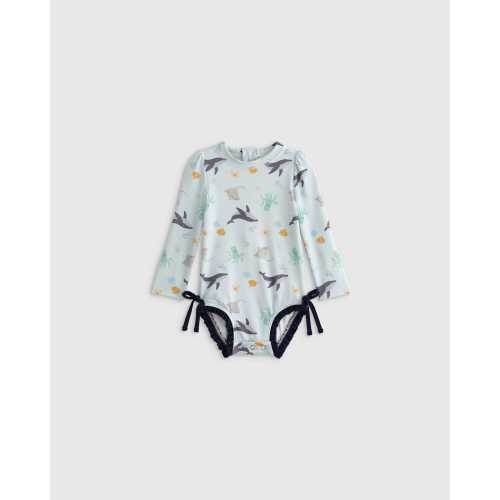 Long Sleeve Tie One-Piece Swimsuit
