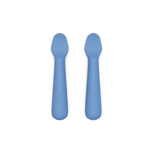 Lalo 2pk Silicone Baby Spoons - Blueberry
