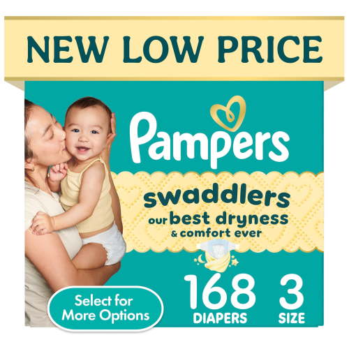 Free Shipping! Pampers Baby Diapers Size 3 168 Count with LeakGuard Wetness Indicator Hypoallergenic