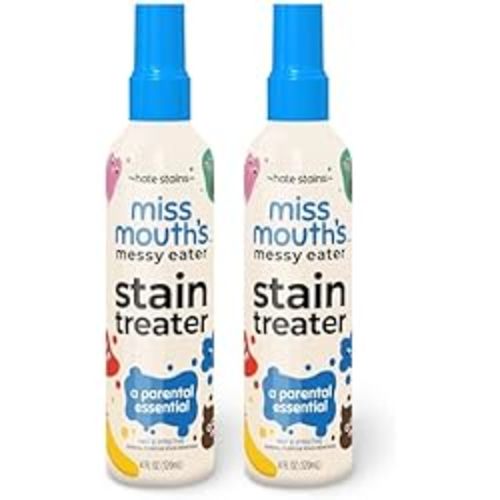 Miss Mouth's Messy Eater Stain Treater 4oz 2pack Stain Remover Spray and 25 pack of Stain Removing Wipes