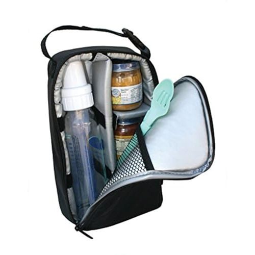 J.L. Childress Pack 'N Protect Cooler - Insulated Bag for Glass Baby Bottles & Food Containers - Dividers & Shelves - Insulated & Leak Proof Bottle Bag - Breastmilk Cooler Bag for Travel - Black