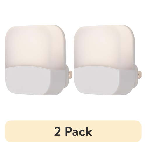 (2 pack) Great Value Mini LED Night Light, Light Sensing, 3000K, White