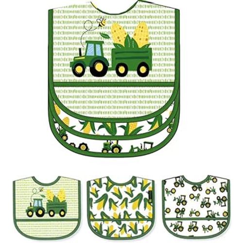 John Deere 3 Pack Tractor, Corn Peva Bibs Front Pocket