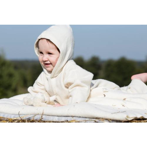 Organic Merino Wool Baby Coverall: Unisex Newborn Outfit