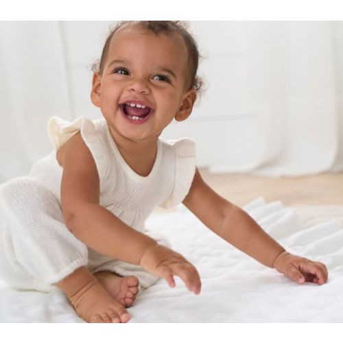 Ruffle European Linen Baby Quilt | Pottery Barn Kids