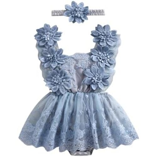 Newborn Baby Girl Romper Dress Infant Sleeveless Lace Floral Romper Bodysuit Baby Girl Summer Clothes Outfits