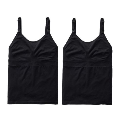 Ingrid & Isabel Basics Maternity Nursing & Pumping Cami Bundle 2 Pack Black Size S