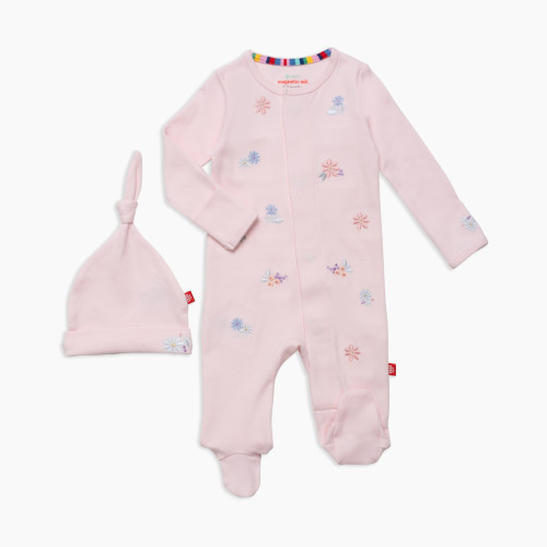 Magnetic Me Organic Cotton Magnetic Footie - Forget Me Not, 0-3 M