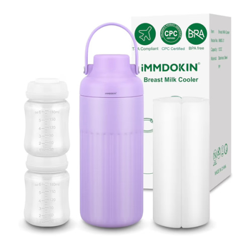 Compact Breast Milk Cooler Bottle, 12oz Portable Breastmilk Cooler with 2 Storage Bottles, 30H Cold Storage Breast Milk Chiller for Travel & Outdoor Use, Leakproof Reusable for Breastfeeding Moms