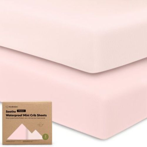 Keababies 2pk Soothe Waterproof Fitted Mini Crib Sheets For Girl, Boy, 100% Organic Soft Cotton Pack And Play Sheets (lilac)