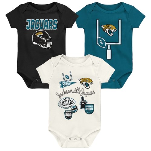 Jacksonville Jaguars Outerstuff Infant & Newborn Littlest Player Three-Piece Bodysuit Set