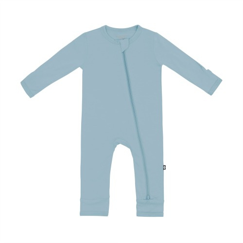 Zippered Romper in Dusty Blue