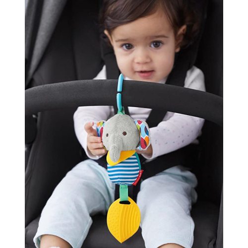 Skip Hop Bandana Buddies Baby Activity Chime & Teether Stroller Toy, Elephant - Chime & Teethe Toy