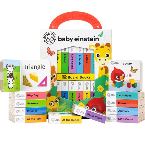 Baby Einstein - My First Library Board Book Block 12-Book Set - First Words, Alphabet, Numbers, and More! - PI Kids