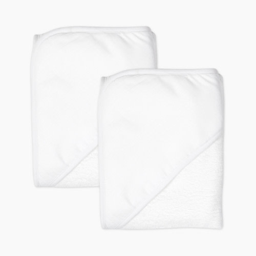 Honest Baby Clothing 2-Pack Organic Cotton Hooded Towels - Bright White