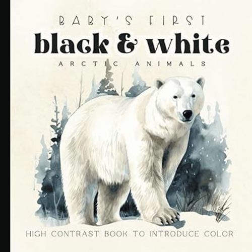 Baby's First Black and White Book: Arctic Animals Watercolor High-Contrast Images for Newborns - 12 Month Old | Nursery Decor | Images for Visual Development | Paperback | 6 x 6 inches