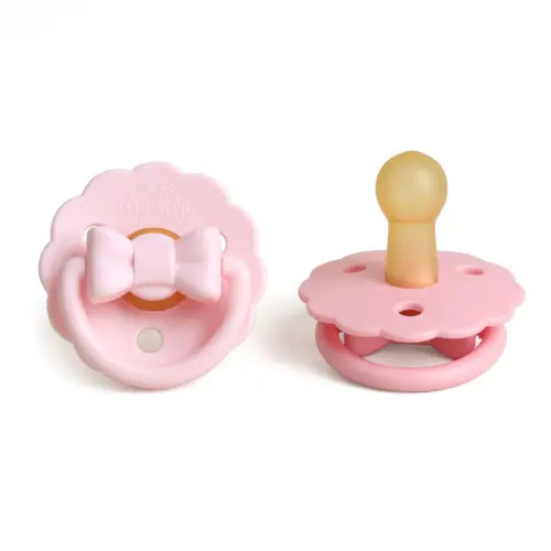 Itzy Soother™ Natural Rubber Pacifier - 0-6M - Pink Bow