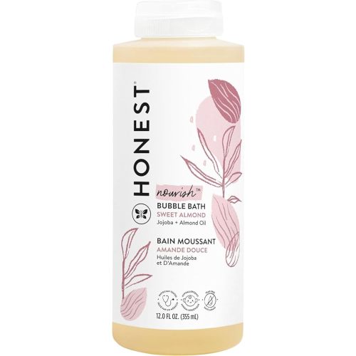 The Honest Company Foaming Bubble Bath | Gentle for Baby | Naturally Derived, Tear-free, Hypoallergenic | Sweet Almond Nourish, 12 fl oz