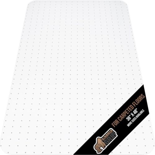 GORILLA GRIP Office Chair Mat for Carpet Floors, 36x48 Inch Smooth Glide Slip Resistant Under Desk Carpeted Floor Protector, Heavy Duty Plastic Computer Mats for Rolling Office and Gaming Chairs Clear