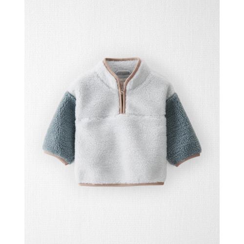 Baby Recycled Sherpa Quarter Zip Pullover - Style,Cloudy Day
