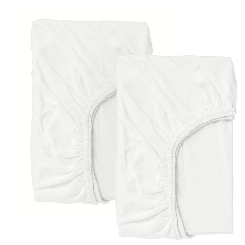 LEN Crib fitted sheet - white 70x131 cm (28x52 ")