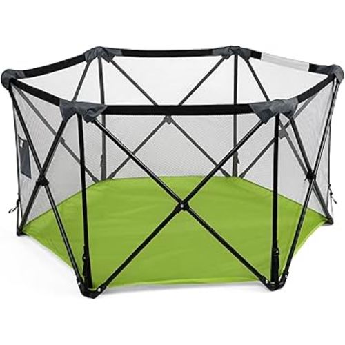 Summer Infant Pop ‘n Play Portable Playard, Green - Lightweight Play Pen for Indoor and Outdoor Use - Portable Playard with Fast, Easy and Compact Fold