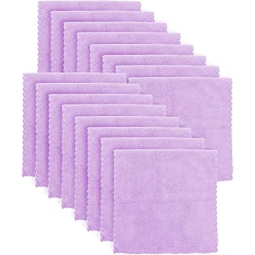 Super Soft Burp Cloths 16 Pack - Thick - Extra Absorbent - Perfect Size Large 20 X 10 Inch - Light and Easy to Carry - Milk Spit Up Rags - Burpy Cloths for Unisex, Boys, Girls, Newborn - Purple