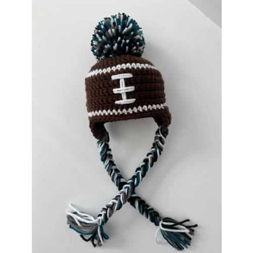 Newborn Crochet Hat Newborn Philadelphia Eagles Football Hat Knit Hat Baby Boy Baby Girl Photo prop Black Gray Teal Green Blue